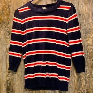 5/$20💛J.CREW Striped 3/4 Sleeve Top